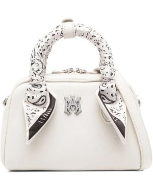 Amiri Paisley-Scarf Top-Handle Bowling Bag - White