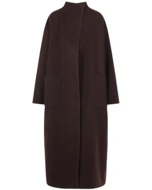 Dusan Raw-Cut Wool Coat - Brown