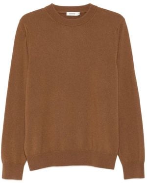 Sandro Kaschmirpullover Mit Geripptem Besatz - Braun