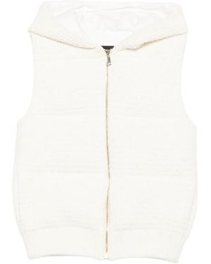 Fabiana Filippi Hooded Zip-Front Vest - White
