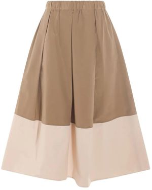 Antonelli Colour-Block Midi Skirt - Natural
