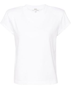 Agolde Bryce Shoulder Pads Cotton T-Shirt - White