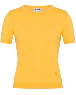 Moschino Logo-detailing Knitted Top - Yellow