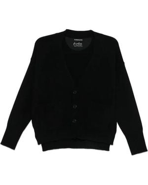 Purotatto V-Neck Patch-Pocket Cardigan - Black