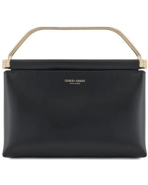 Giorgio Armani Leather Tote Bag - Black