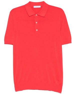 Manuel Ritz Short-Sleeve Cotton Polo Shirt - Red