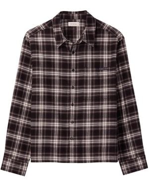 Calvin Klein Long-Sleeved Checked Shirt - Brown