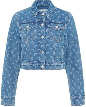 Marine Serre Moon Laser Denim Jacket - Blue