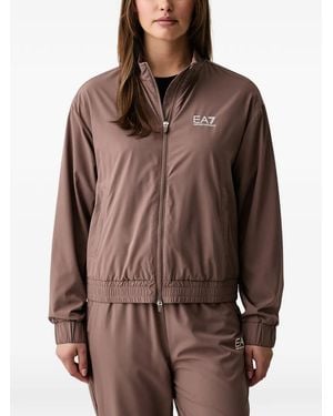 EA7 Logo-Print Tracksuit - Brown