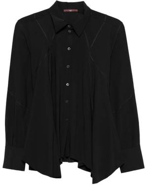 High Panelled Asymmetric Shirt - Black