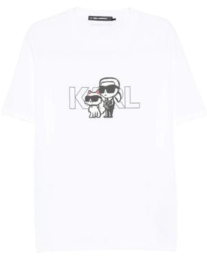 KARL LAGERFELD Graphic-Print T-Shirt - White