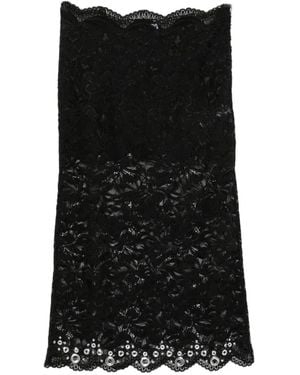 Rabanne Eyelet-Embellished Lace Skirt - Black