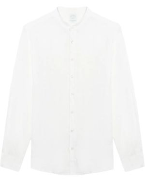 Brooks Brothers Stand-Collar Linen Shirt - White