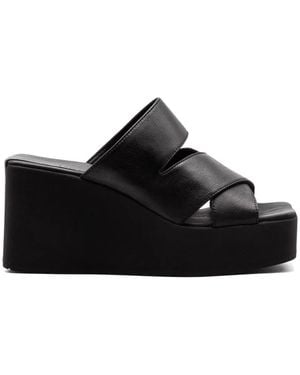 Vic Matié Platform Crossover Sandals - Black