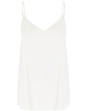 Antonelli Spaghetti-Strap V-Neck Top - White