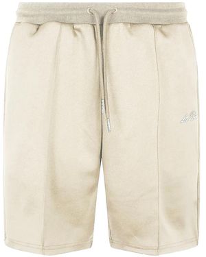 Les Deux Logo-Embroidered Drawstring Shorts - Natural