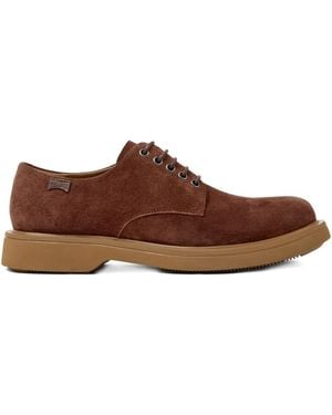 Camper Norman Lace-Up Suede Derby Shoes - Brown