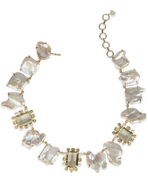 Bounkit Jana Baroque-Pearl Chain Necklace - Metallic