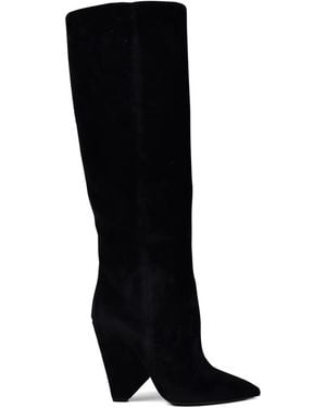 Saint Laurent Niki Pointed-Toe Boots - Black
