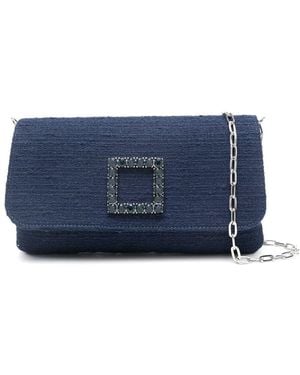 Roberto Festa Tweed Clutch Bag - Blue