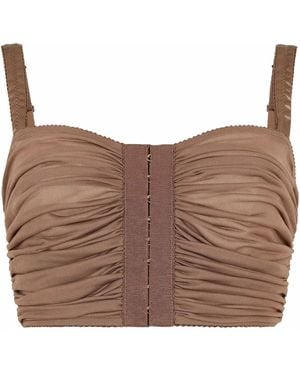 Dolce & Gabbana Draped Crop Top - Brown