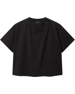 Axel Arigato Camiseta Hosta Con Botones De Manga Raglán - Negro