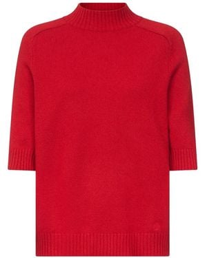 Loulou de Saison Ruth Short-Sleeve Sweater - Red