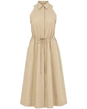 BOSS Drawcord-Waist Dress - Natural