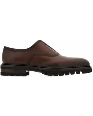 Ferragamo Oxford Brogues With Chunky Tread - Brown