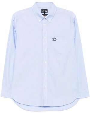 Izzue Logo-Embroidered Shirt - Blue