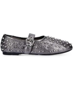 AllSaints Stud-Embellished Buckle-Fastening Ballet Flats - White