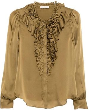 Ulla Johnson Ruffled Silk Blouse - グリーン