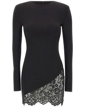 Twentyfourhaitch Lace-Insert Mini Dress - Black