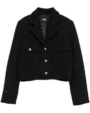Maje Blazer con detalle de lentejuelas - Negro