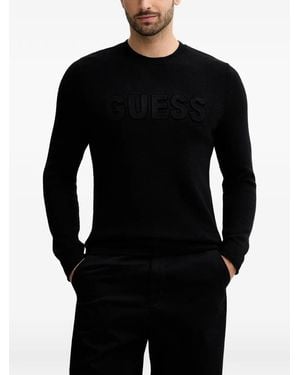 Guess Embossed-logo Jumper - Black