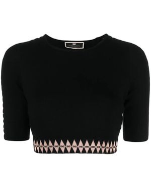 Elisabetta Franchi ショートスリーブ トップ - ブラック