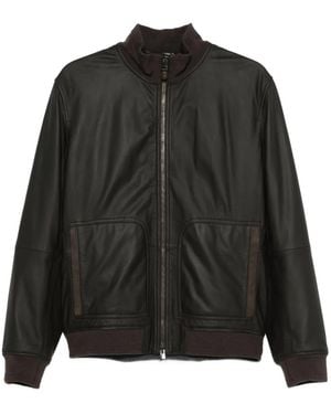 Canali Leather Jackets - Black