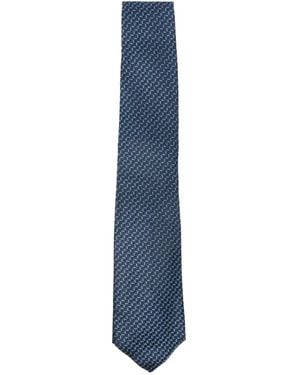 Canali Cravate En Cachemire À Motif Intégral - Bleu