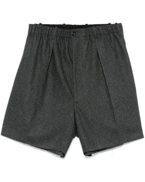 Random Identities Pleated Bermuda Shorts - Grey