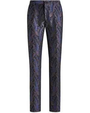 Etro Paisley Motif Trousers - Blue