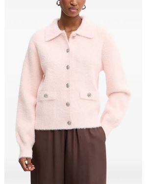 Morgan Cardigan Texturé À Boutonnière - Rose
