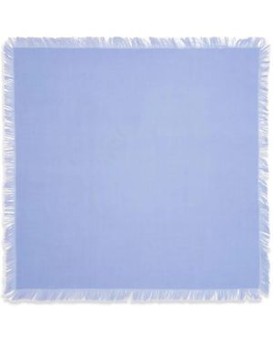 Bompard Fringe Twill Square Scarf - Blue