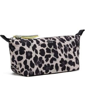 Bimba Y Lola Kosmetiktasche mit Leoparden-Print - Weiß