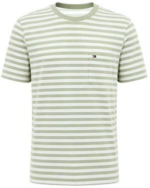 Tommy Hilfiger Striped Pocket T-Shirt - White