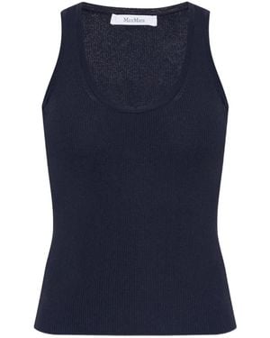 Max Mara Editta Ribbed-Knit Tank Top - Blue