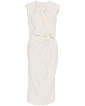 Phisique Du Role Twisted-Design Midi Dress - White