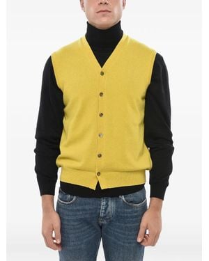 Malo V-Neck Sleeveless Cardigan - Yellow