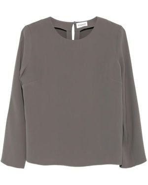 P.A.R.O.S.H. Keyhole-Back Long-Sleeve Top - Grey