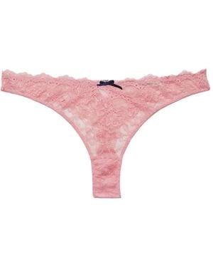 Fleur du Mal Bianca Lace Thong - Pink
