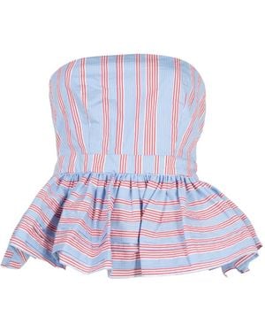Hunter Bell Nantucket Striped Peplum Top - Purple